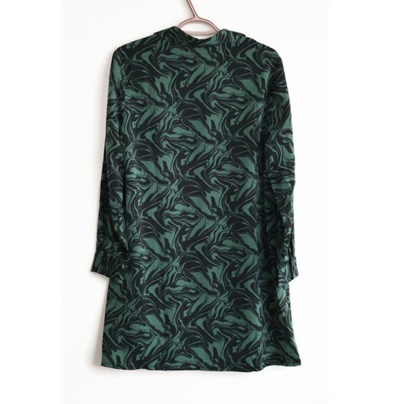 Pasha Blouse/Dress - Size M - Emerald and Black Long Blouse - Button-Up Blouse - Picture 4 of 13